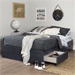 Home Square 2-Piece Set with Full Mates Bed and Nightstand in Blueberry