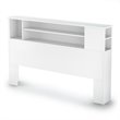 Home Square 2-Piece Set with Platform Bed & Queen Bookcase Headboard in White