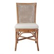 Home Square 7-Piece Set with 6 Rattan Side Chairs and Dining Table