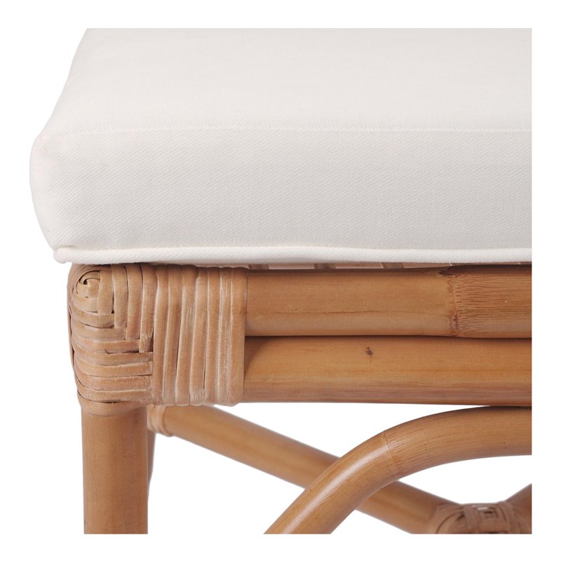 Home Square 7-Piece Set with 6 Rattan Side Chairs and Dining Table