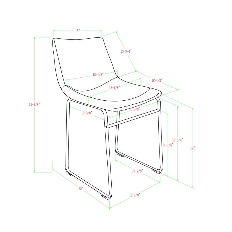 Home Square 7-Piece Set with Dining Table and 6 Dining Chairs in Brown