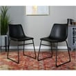 Home Square 7-Piece Set with Dining Table and 6 Dining Chairs in Black