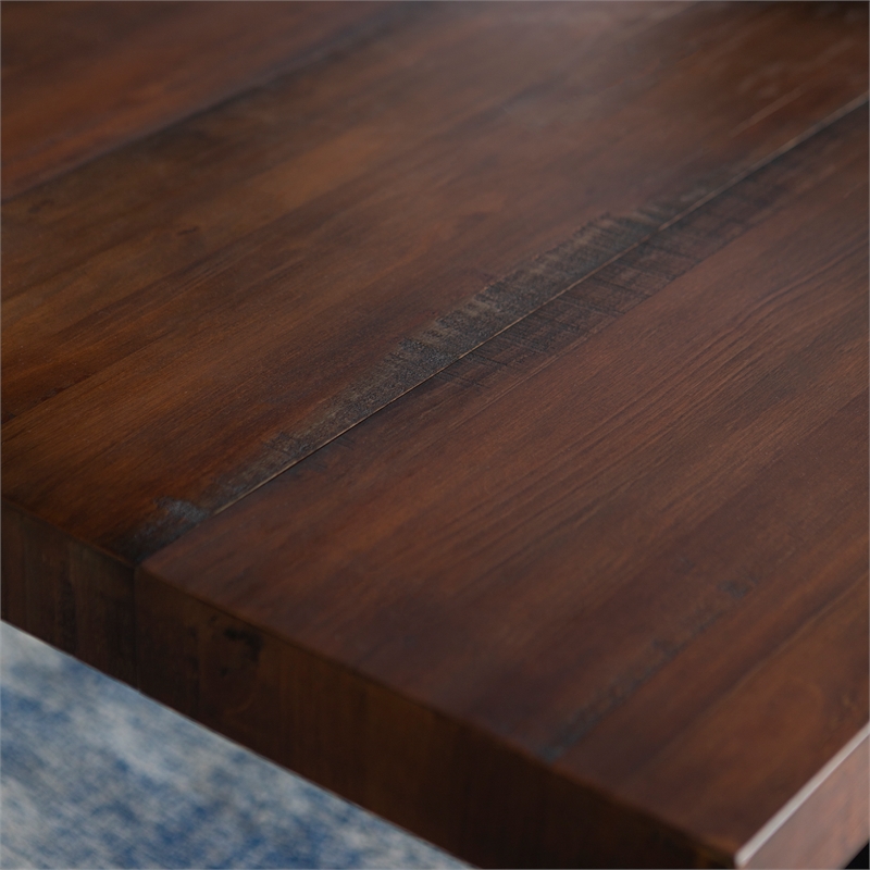 Home Square 7-Piece Set with Dining Table and 6 Dining Chairs in Black