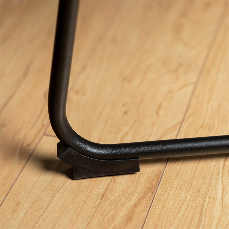 Home Square 7-Piece Set with Dining Table and 6 Dining Chairs in Black