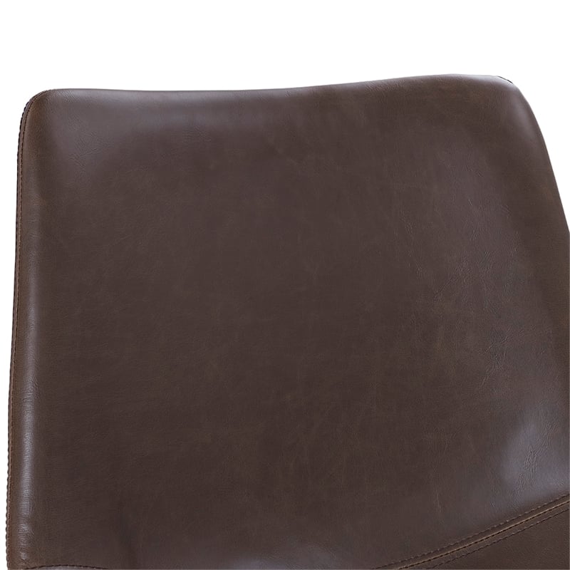 Home Square 5-Piece Faux Leather & Solid Wood Dining Set in Brown/Gray