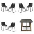Home Square 7-Piece Set with Wood Dining Table & 6 Dining Chairs in Black