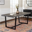 Home Square 7-Piece Set with Solid Wood Dining Table and 6 Dining Chairs in Gray