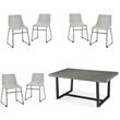 Home Square 7-Piece Set with Solid Wood Dining Table and 6 Dining Chairs in Gray