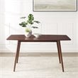 Home Square 7-Piece Set with Mid-Century Dining Table & 6 Dining Chairs in Brown