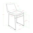 Home Square 7-Piece Set with Mid-Century Dining Table & 6 Dining Chairs