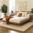 Home Square 3-Piece Set with Platform Bed and 2 Nightstands in Caramel