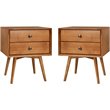 Home Square 3-Piece Set with Spindle Bed and 2 Nightstands in Caramel