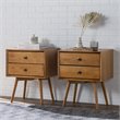 Home Square 3-Piece Set with Spindle Bed and 2 Nightstands in Caramel