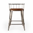 Home Square Iron & Leather Counter Stool in Brown Finish - Set of 2
