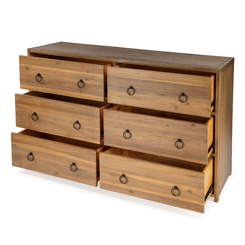 Home Square 2-Piece Set with Nightstand and 6 Drawer Dresser