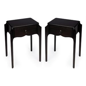 Home Square Transitional Wood Nightstand in Dark Brown - Set of 2
