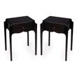 Home Square Transitional Wood Nightstand in Dark Brown - Set of 2