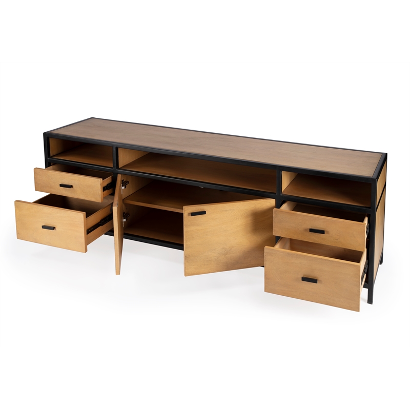 Home Square 3-Piece Set with Storage TV Stand and 2 End Tables