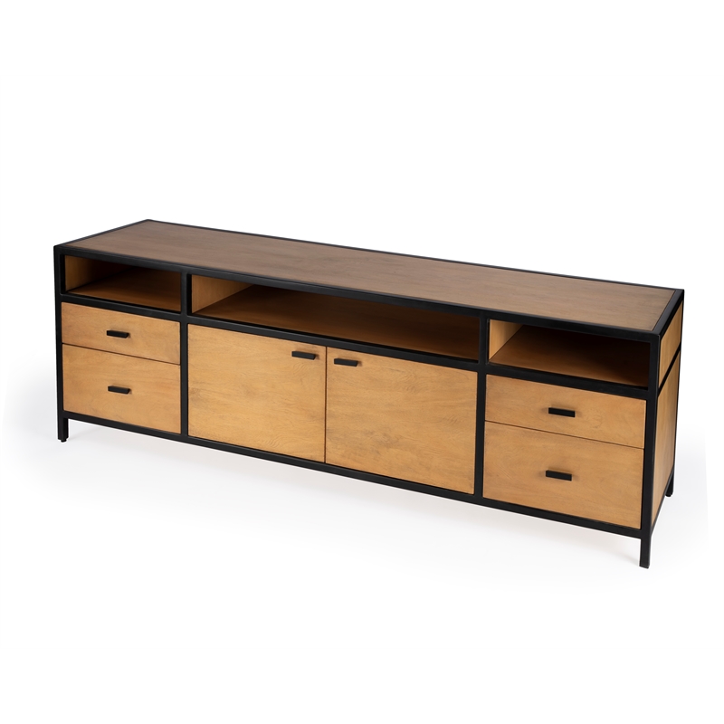 Home Square 3-Piece Set with Storage TV Stand and 2 End Tables
