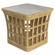 Home Square 2-Piece Set with Marble Coffee Table and End Table in Natural
