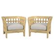 Home Square Outdoor Lounge Chair in Natural Finish - Set of 2