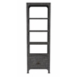 Home Square Solid and Engineered Wood Bookcase in Charcoal - Set of 2