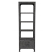 Home Square Solid and Engineered Wood Bookcase in Charcoal - Set of 2
