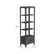 Home Square Solid and Engineered Wood Bookcase in Charcoal - Set of 2