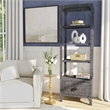 Home Square 3-Piece Set with 2-Drawer Desk and 2 Bookcases in Charcoal