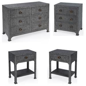 Home Square 4-Piece Set with 2 Nightstands and 6 Drawer Dresser and Chest