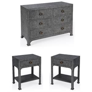 Home Square 3-Piece Set with 2 Nightstands and 6 Drawer Dresser