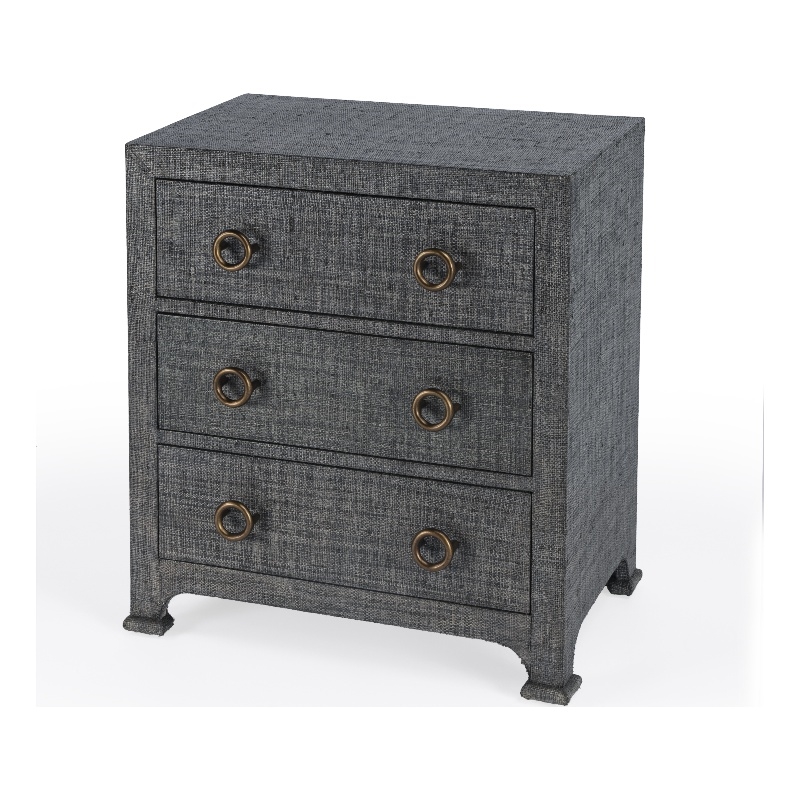 Home Square 3-Piece Set with 2 Nightstands and Chest in Charcoal