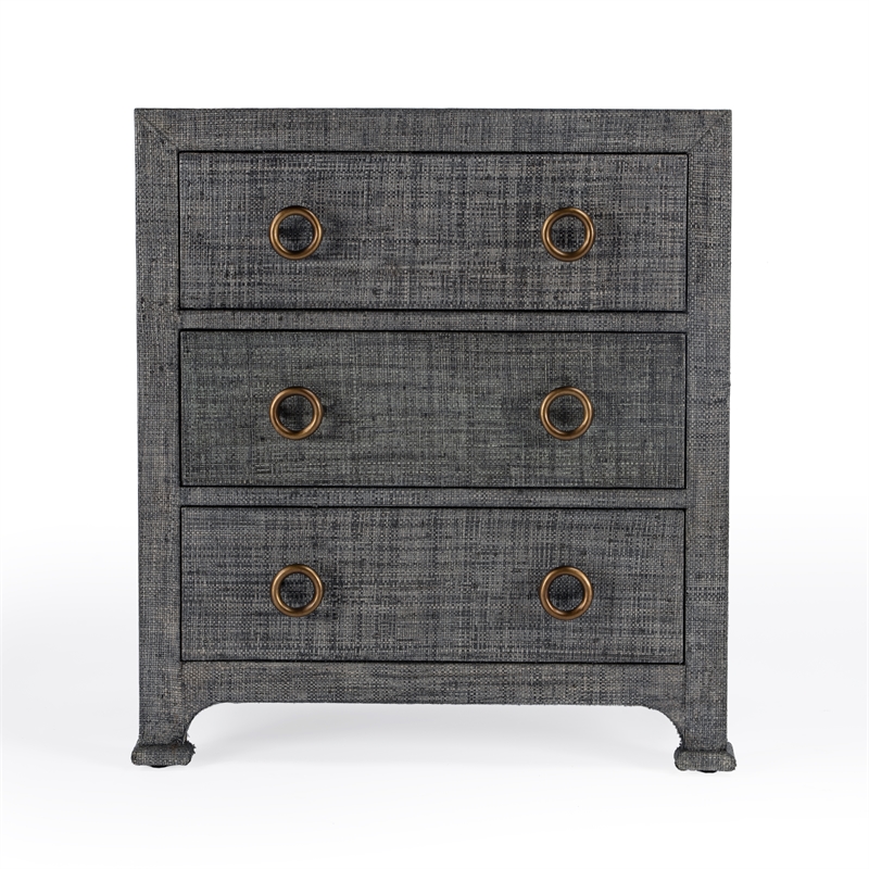 Home Square 3-Piece Set with 2 Nightstands and Chest in Charcoal