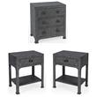 Home Square 3-Piece Set with 2 Nightstands and Chest in Charcoal