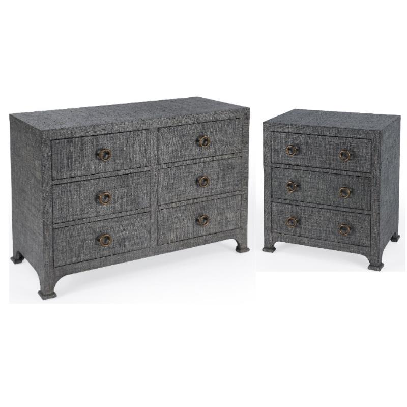 Home Square 2-Piece Set with 6 Drawer Dresser and Chest in Charcoal