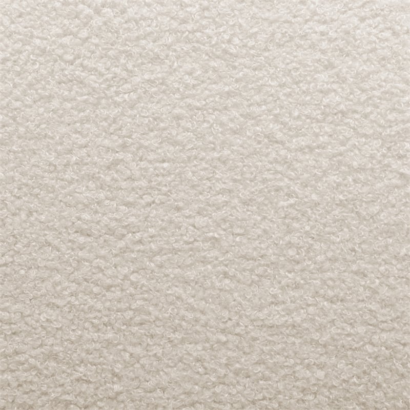 Home Square Polyester Boucle Fabric Swivel Accent Chair in White - Set of 2