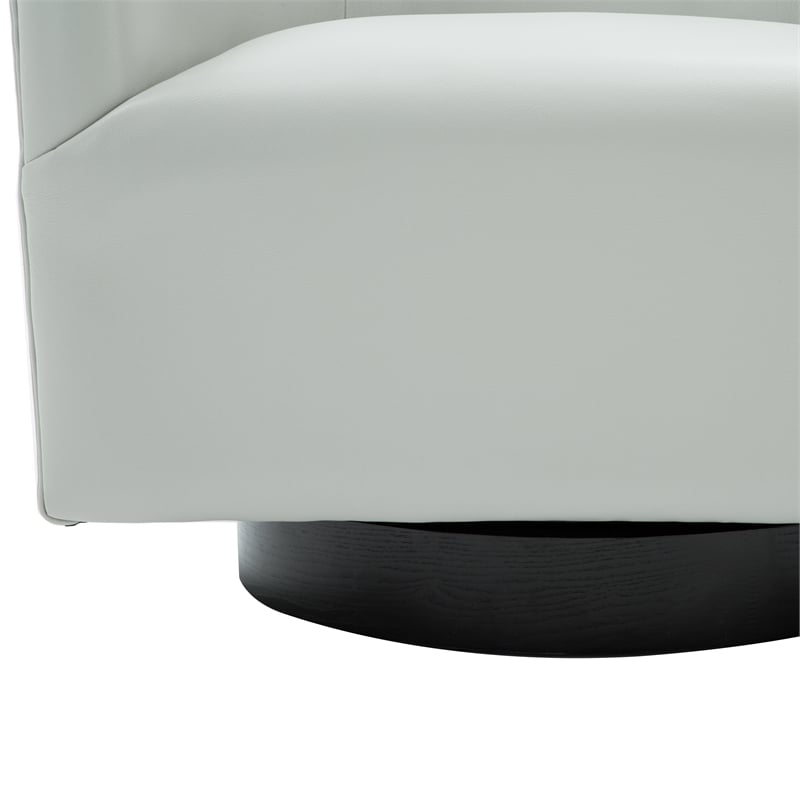 Home Square Faux Leather and Wood Swivel Accent Chair in Dove Gray - Set of 2