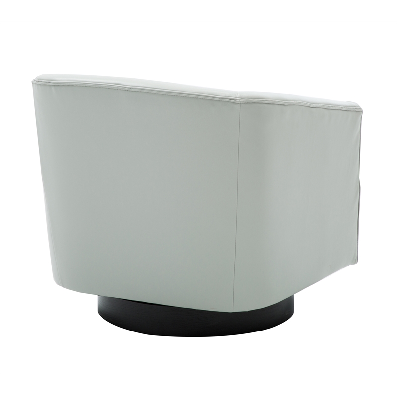 Home Square Faux Leather and Wood Swivel Accent Chair in Dove Gray - Set of 2