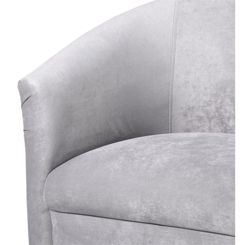 Home Square Microfiber Swivel Accent Chair in Silver Gray - Set of 2