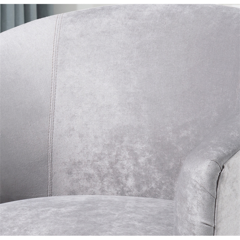 Home Square Microfiber Swivel Accent Chair in Silver Gray - Set of 2