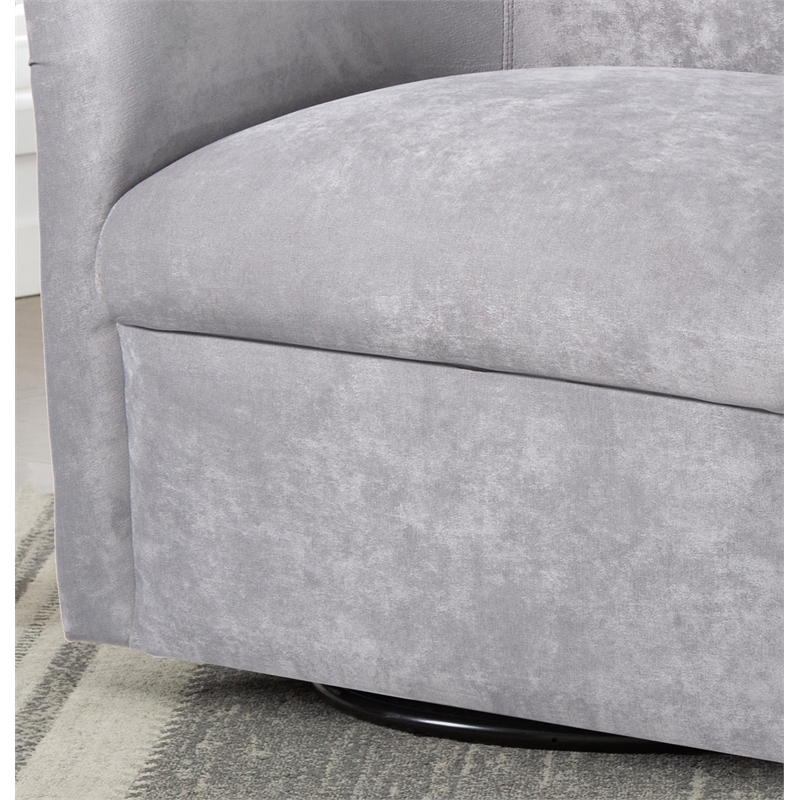 Home Square Microfiber Swivel Accent Chair in Silver Gray - Set of 2