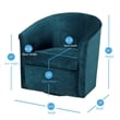 Home Square Microfiber Swivel Accent Chair in Ocean Blue - Set of 2