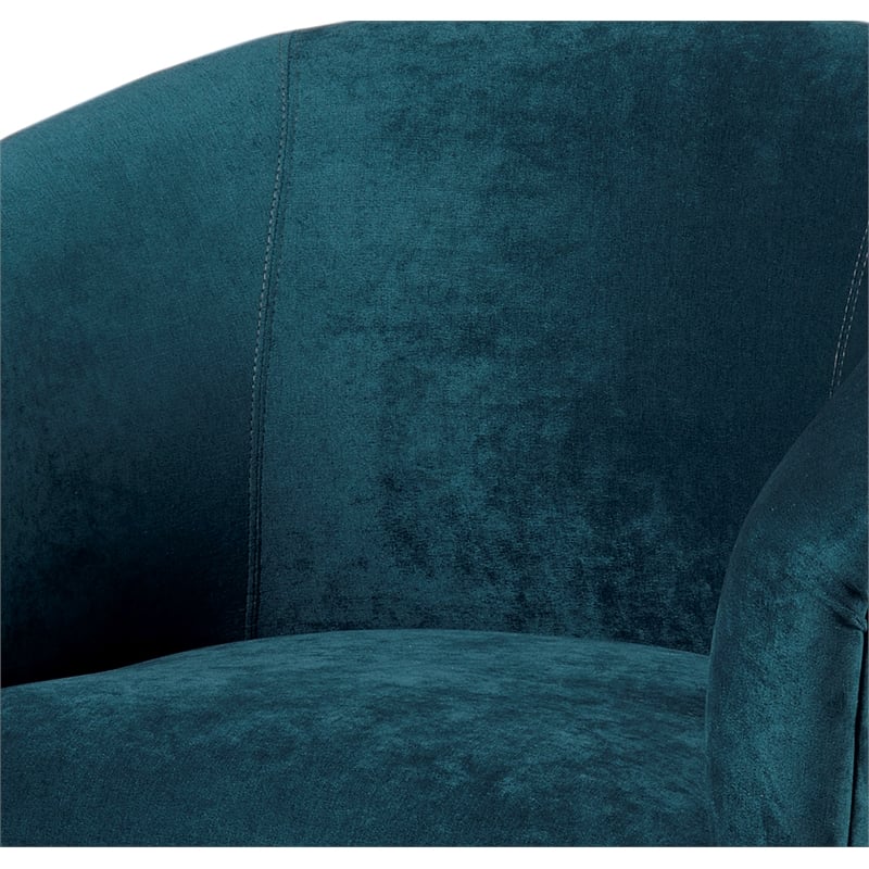 Home Square Microfiber Swivel Accent Chair in Ocean Blue - Set of 2