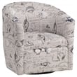 Home Square Coastal Polyester Fabric Swivel Accent Chair in Gray - Set of 2