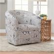 Home Square Coastal Polyester Fabric Swivel Accent Chair in Gray - Set of 2