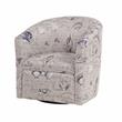 Home Square Coastal Polyester Fabric Swivel Accent Chair in Gray - Set of 2