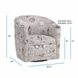 Home Square Coastal Polyester Fabric Swivel Accent Chair in Gray - Set of 2