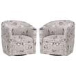 Home Square Coastal Polyester Fabric Swivel Accent Chair in Gray - Set of 2