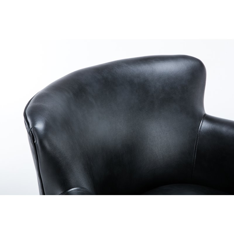 Home Square Faux Leather Club Accent Chair in Charcoal - Set of 2