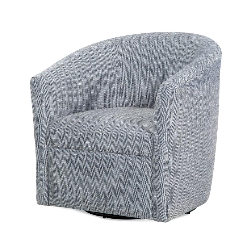 Home Square Polyester Fabric Swivel Accent Chair in Blue - Set of 2